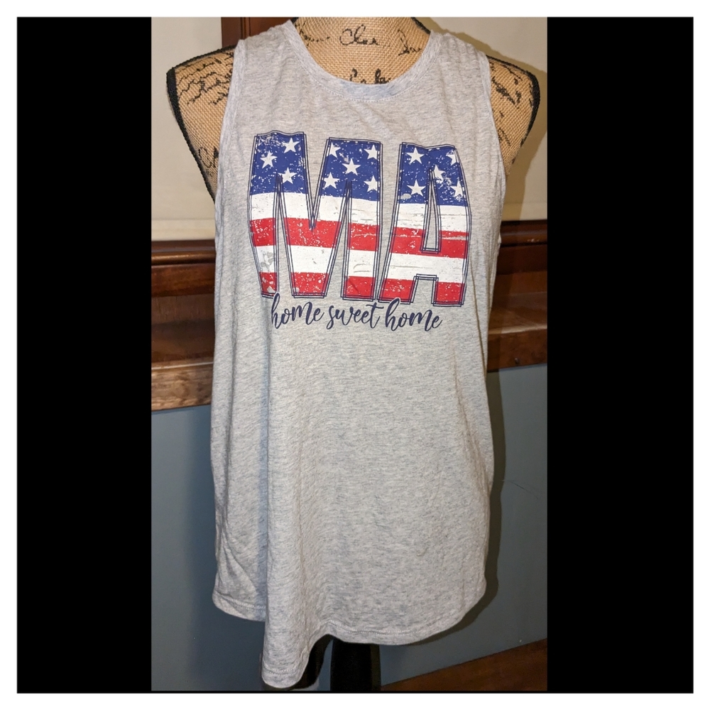 "MA- Home Sweet Home" sleeveless top size large